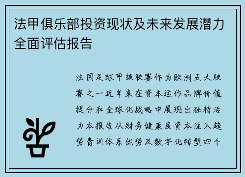 法甲俱乐部投资现状及未来发展潜力全面评估报告
